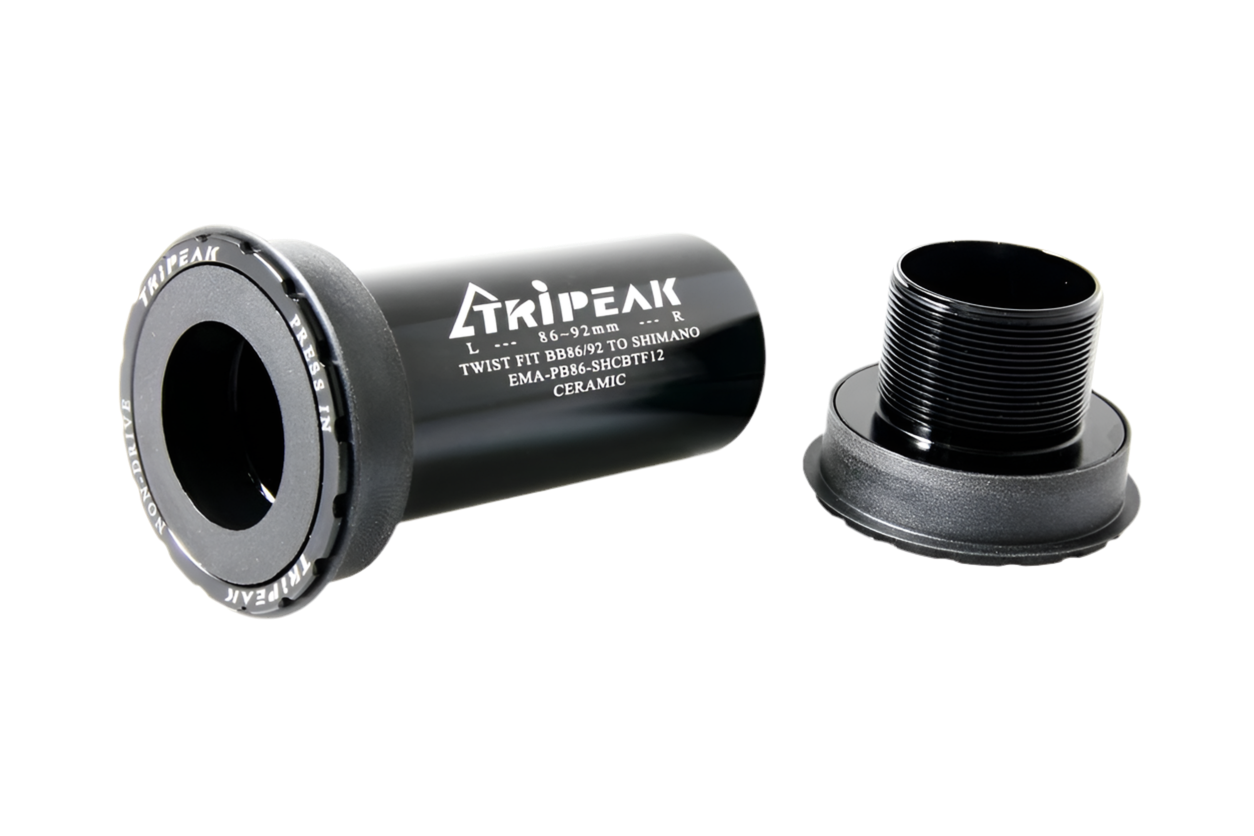 Tripeak 41 mm (BB86/92), 86 mm (carretera)/92 mm (MTB), 24 mm (Shimano HTⅡ) copa de aleación con ajuste giratorio. Opciones de cerámica/acero (disponibles en el Reino Unido).