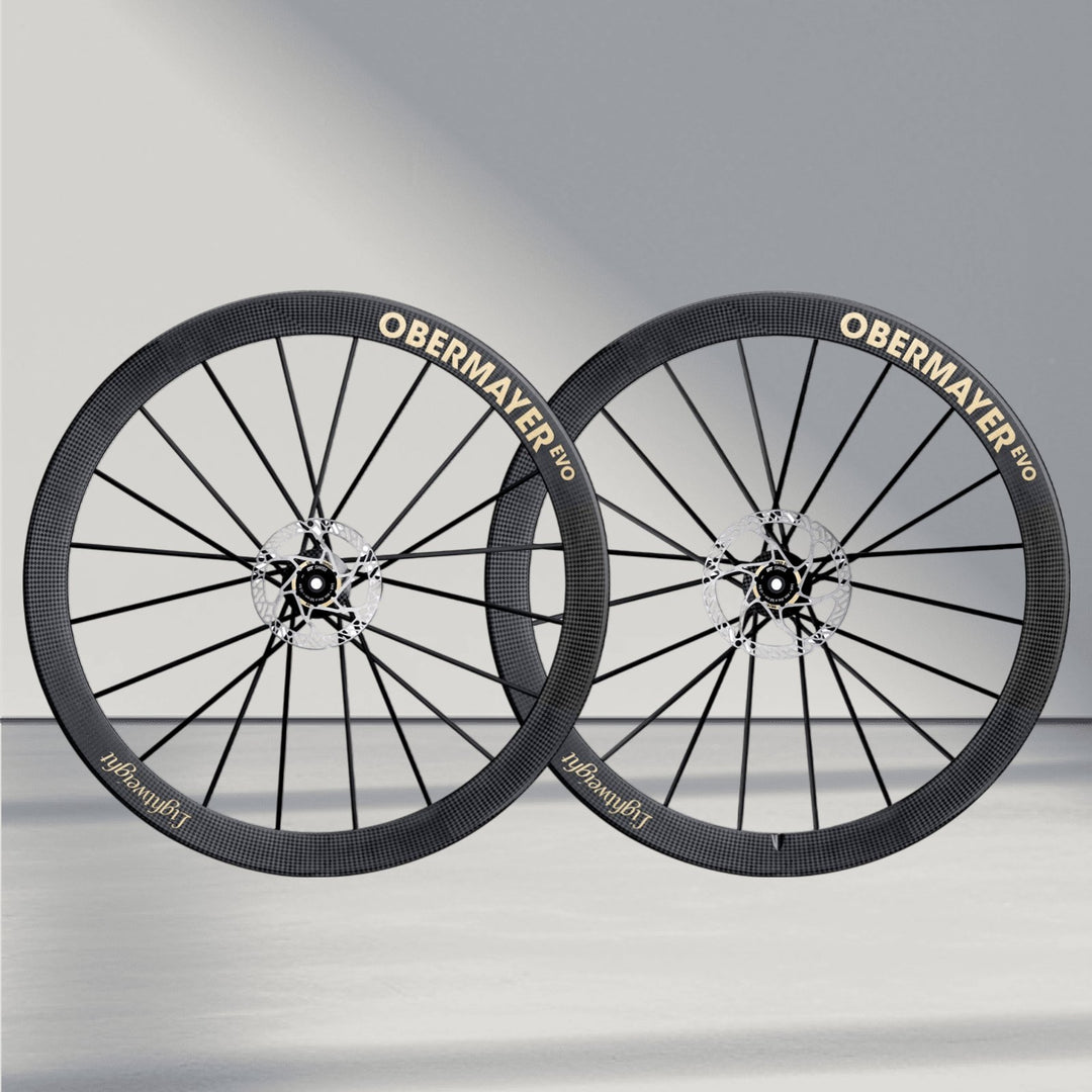 “Lightweight Meilenstein Obermayer EVO Platinum road bike wheels – ultra-light carbon fiber wheelset for top-tier performance and aerodynamics.”