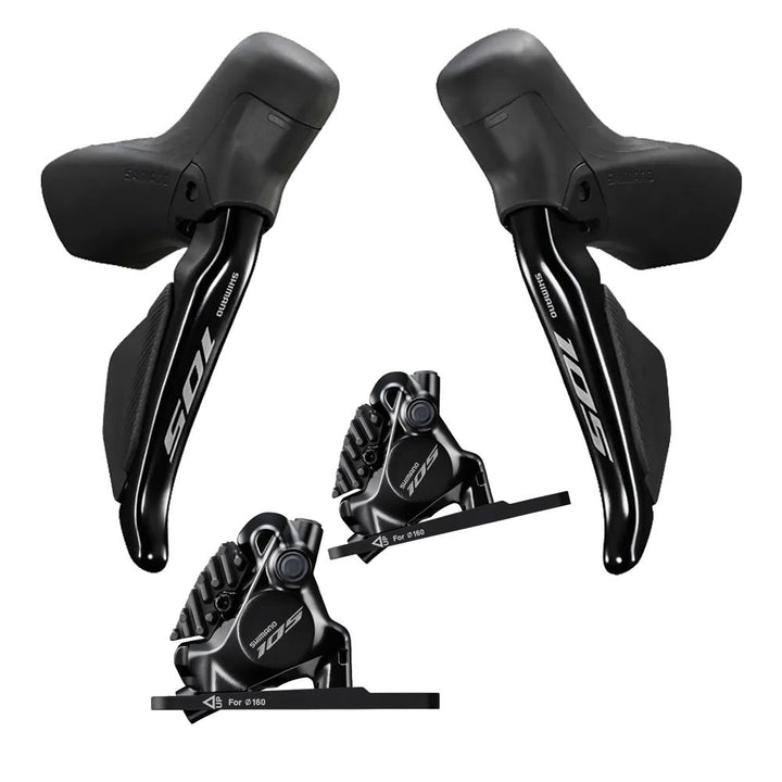 Shimano 105 ST-R7170 Di2 hydraulic disc shift levers with BR-R7170 calipers