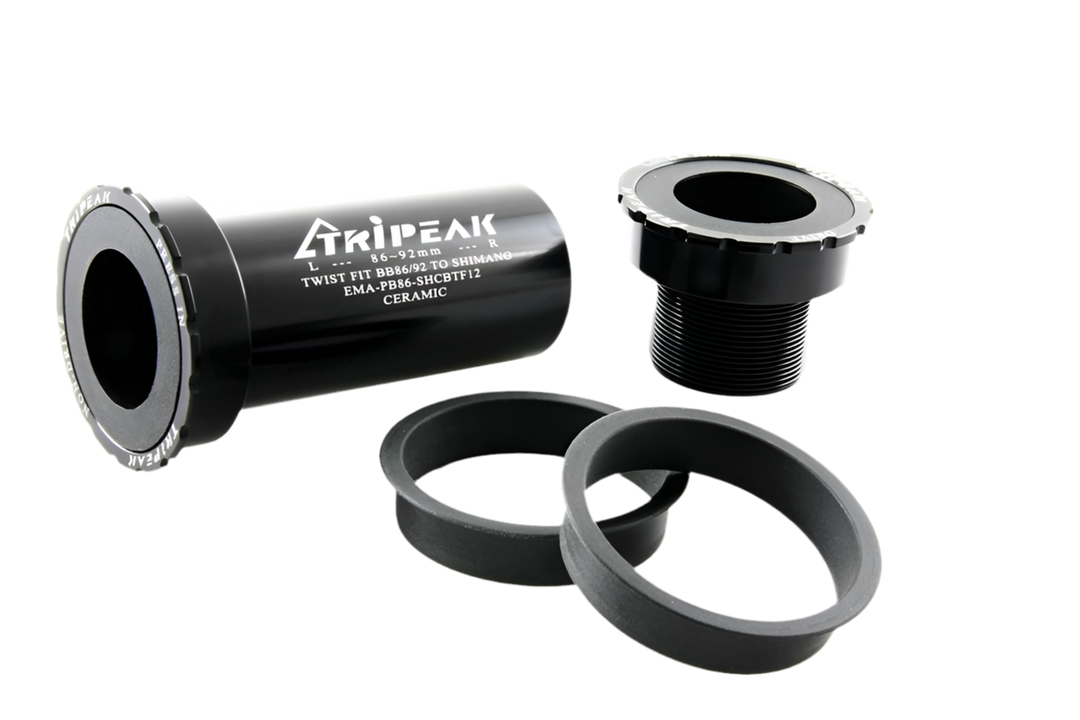 Tripeak 41mm (BB86/92), 86mm (Road)/92mm(MTB), 24mm(Shimano HTⅡ) twist fit alloy cup Ceramic / Steel options ( UK Stock )