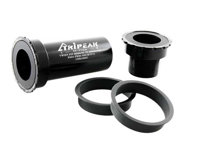 Tripeak 41mm (BB86/92), 86mm (Road)/92mm(MTB), 24mm(Shimano HTⅡ) twist fit alloy cup Ceramic / Steel options ( UK Stock )