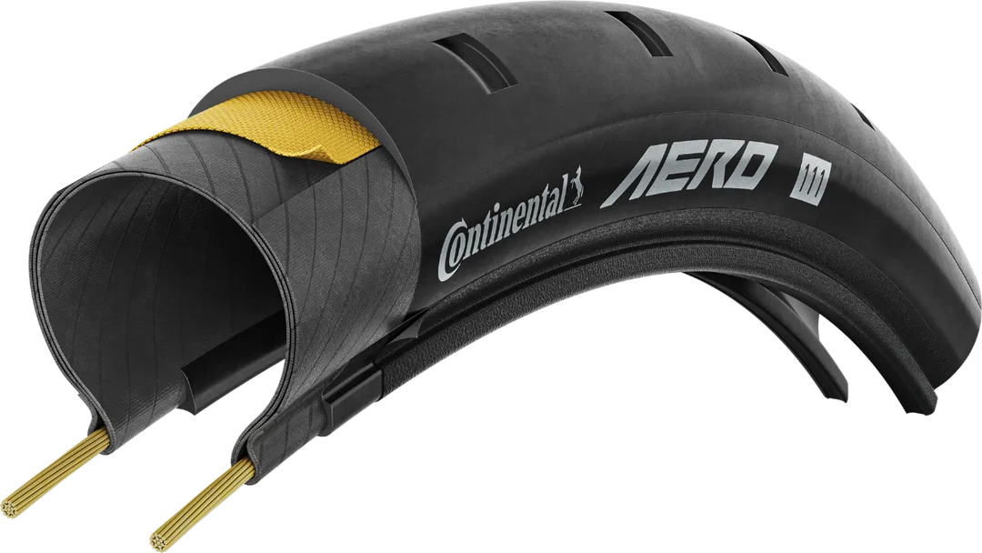side on view of continental aero 111 road bike tyre