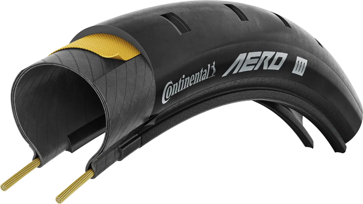 side on view of continental aero 111 road bike tyre