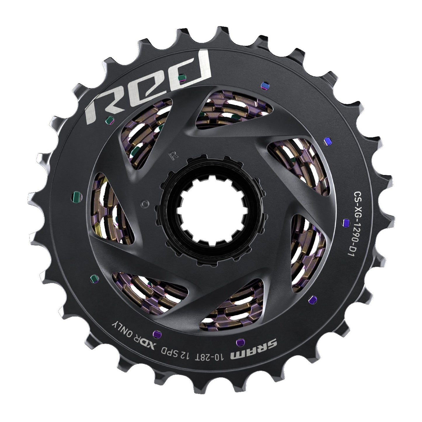 SRAM XG-1290 RED AXS Kassette - Rainbow