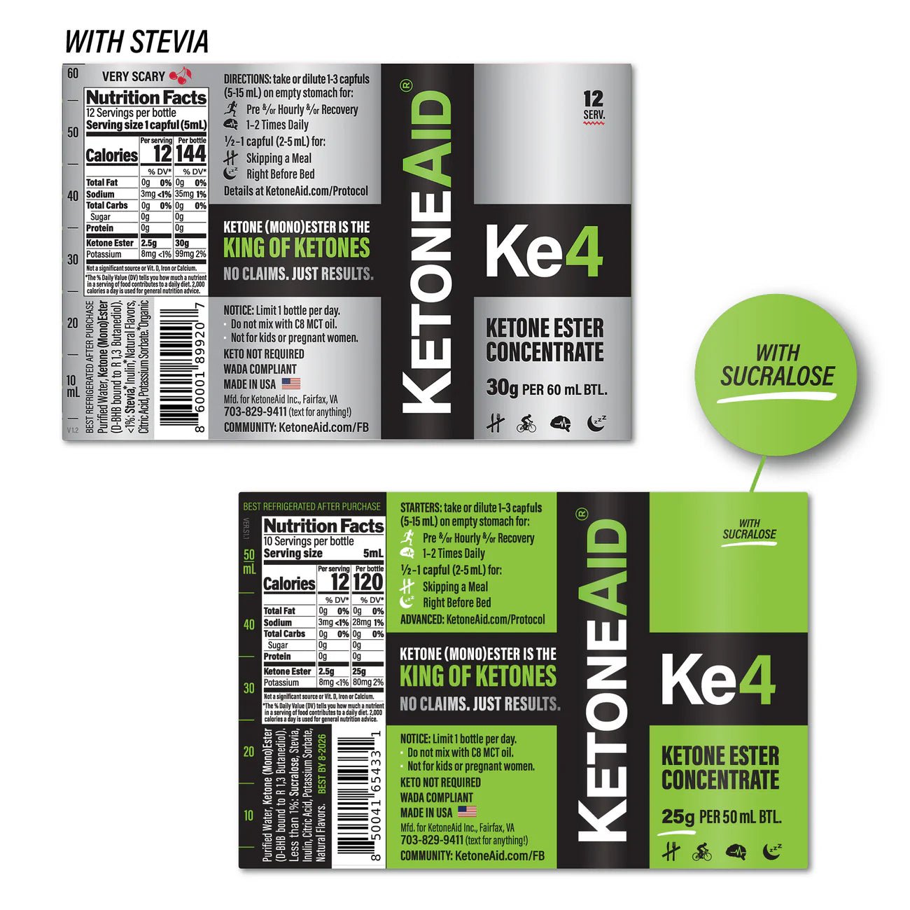 KETONEAID Ke4 with Sucralose 50ml - Eminence Cycle Co.