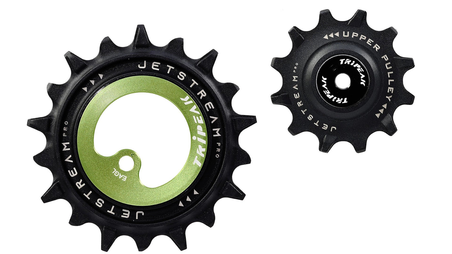 Tripeak Jetstream Pro Asymmetric Oversized Pulley Wheel 12/18t Sram Eagle AXS MTB - Eminence Cycle Co.